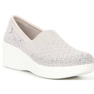 NEW Skechers Pier-Lite Reflection Rhinestone Wedges Slip-ons size 8